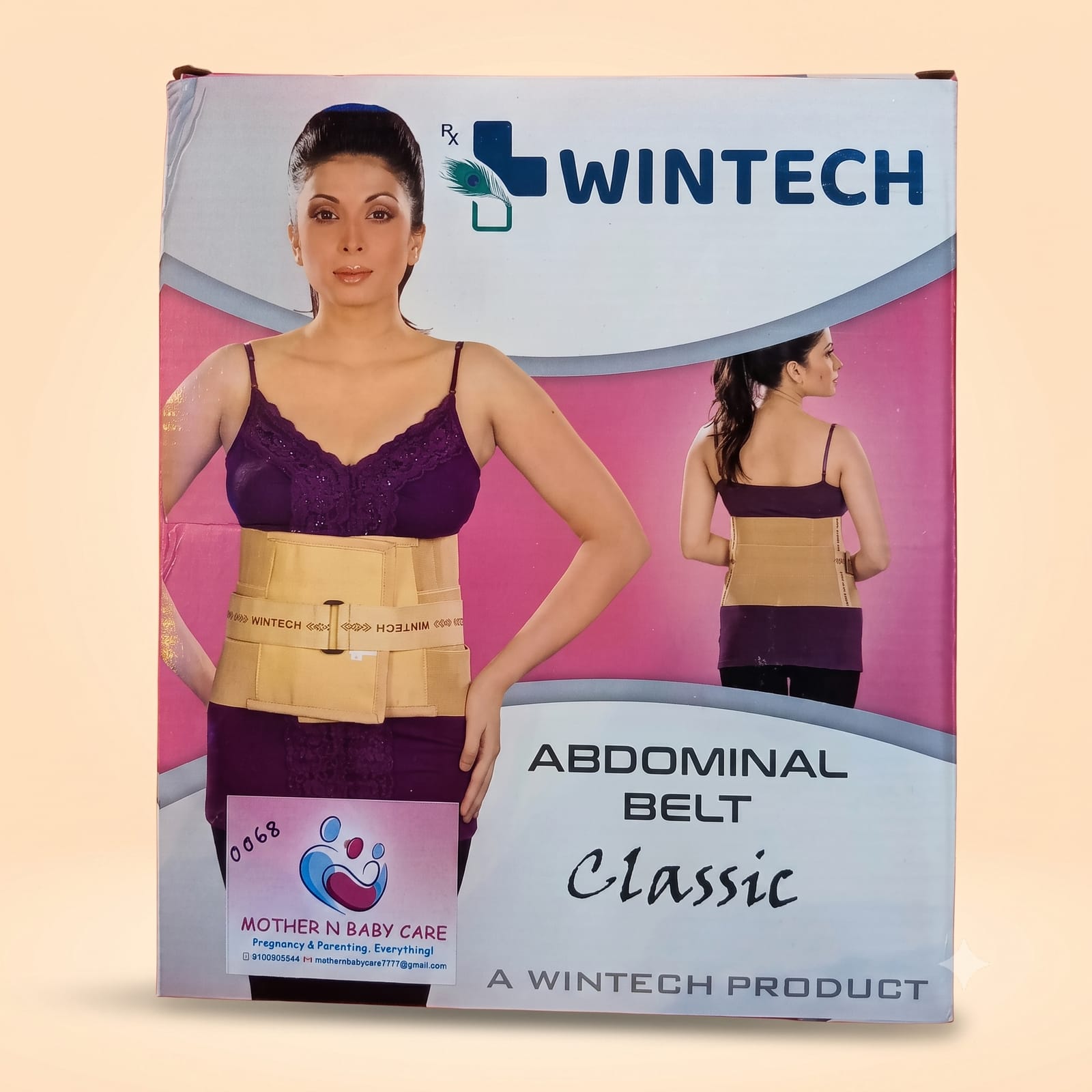Wintech Abdominal Belt Classic for Maternity & Postpartum Care - Adjustable Beige Support Binder