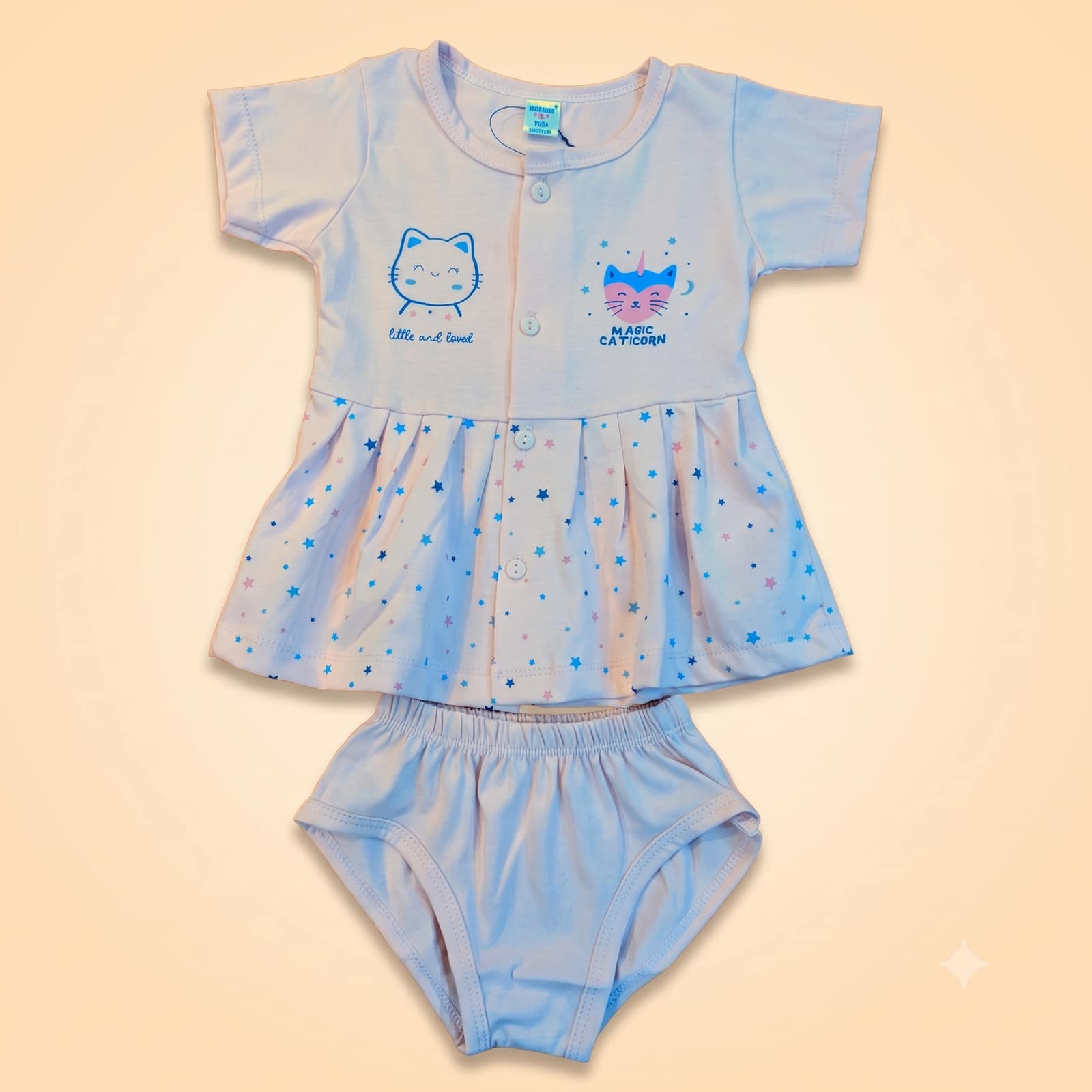 Premium Pink Baby Frock with Pants (0-12 Months)